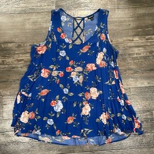 Torrid Floral Tank with Lacey Back